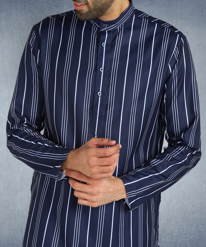 Hangup Men Standard Striped Men's Indian Wear-ST1111263_Navy_Lkurta