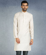 Hangup Men Standard Printed Men's Indian Wear-ST1111281_Crem_Lkurta