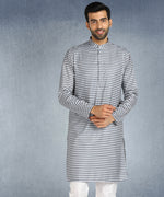 Hangup Men Standard Striped Men's Indian Wear-ST1111293_Grey_Lkurta