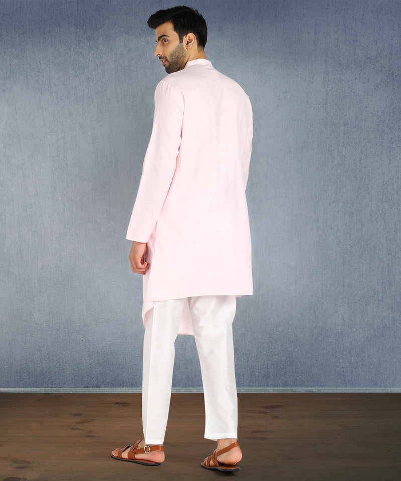 Hangup Men Standard Solid Men's Indian Wear-ST13954_Pink_RubyLKurta