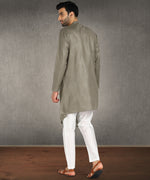 Hangup Men Standard Solid Men's Indian Wear-ST13957_Grey_RubyLKurta