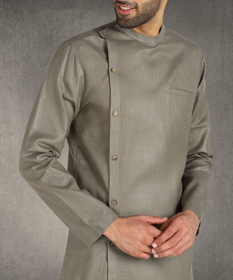 Hangup Men Standard Solid Men's Indian Wear-ST13957_Grey_RubyLKurta