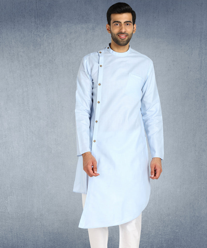 Hangup Men Standard Solid Men's Indian Wear-ST13982_Blue_RubyLKurta