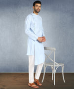 Hangup Men Standard Solid Men's Indian Wear-ST13982_Blue_RubyLKurta