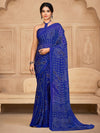 Saree Mall Women's Chiffon Blue Printed Designer Saree With Blouse Piece-STARCFN26501B