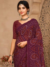 Saree Mall Women's Chiffon Purple Printed Designer Saree With Blouse Piece-STARCFN26503A