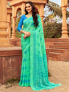 Saree Mall Women's Chiffon Sea Green Printed Designer Saree With Blouse Piece-STARCFN31201B