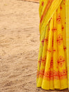 Saree Mall Women's Chiffon Yellow Printed Designer Saree With Blouse Piece-STARCFN31201C