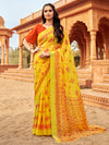 Saree Mall Women's Chiffon Yellow Printed Designer Saree With Blouse Piece-STARCFN31201C