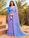 Saree Mall Women's Chiffon Lavendar Printed Designer Saree With Blouse Piece-STARCFN31201D