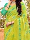 Saree Mall Women's Chiffon Light Green Printed Designer Saree With Blouse Piece-STARCFN31202B