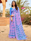 Saree Mall Women's Chiffon Lavendar Printed Designer Saree With Blouse Piece-STARCFN31202C