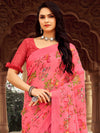 Saree Mall Women's Chiffon Pink Printed Designer Saree With Blouse Piece-STARCFN31501A