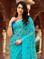 Saree Mall Women's Chiffon Light Blue Printed Designer Saree With Blouse Piece-STARCFN31502B