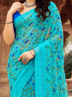 Saree Mall Women's Chiffon Light Blue Printed Designer Saree With Blouse Piece-STARCFN31502B