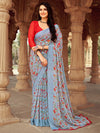 Saree Mall Women's Chiffon Grey Printed Designer Saree With Blouse Piece-STARCFN31502D