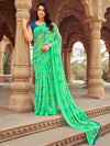 Saree Mall Women's Chiffon Sea Green Printed Designer Saree With Blouse Piece-STARCFN31503B