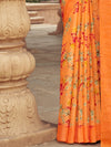 Saree Mall Women's Chiffon Orange Printed Designer Saree With Blouse Piece-STARCFN31503D