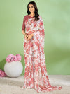 Saree Mall Women's Chiffon White Printed Designer Saree With Blouse Piece-STARCFN31801A