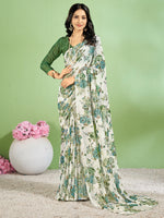 Saree Mall Women's Chiffon White Printed Designer Saree With Blouse Piece-STARCFN31801B