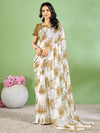 Saree Mall Women's Chiffon White Printed Designer Saree With Blouse Piece-STARCFN31802A