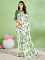 Saree Mall Women's Chiffon White Printed Designer Saree With Blouse Piece-STARCFN31803A