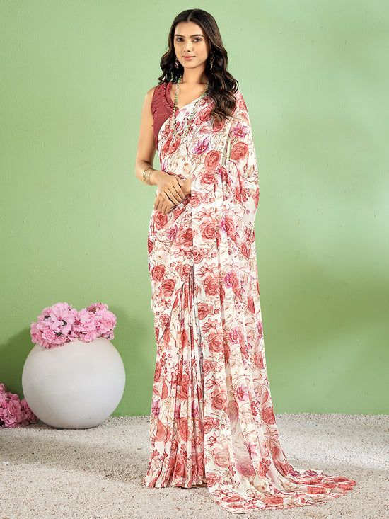 Saree Mall Women's Chiffon White Printed Designer Saree With Blouse Piece-STARCFN31803D