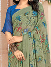 Saree Mall Women's Chiffon Sea Green Printed Designer Saree With Blouse Piece-STARCFN31902B