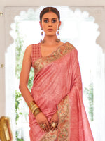 Saree Mall Women's  Blend Pink Printed Celebrity Saree With Blouse Piece-SURKH6502