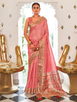 Saree Mall Women's  Blend Pink Printed Celebrity Saree With Blouse Piece-SURKH6502