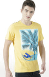 Huetrap Yellow Mens Short Sleeve Graphic Printed Tshirt-HT17MKGRAYLW00699