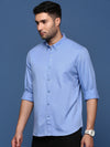 Men Solid Blue Slim Fit Shirt-Sam-2783-Blue