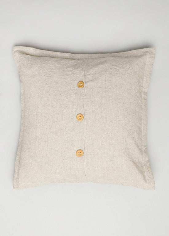 Solid Beige Linen plain cushion cover for sofa-230451090