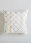 Stardust Printed 100% cotton geometric mettalic print cushion cover for sofa - White-230451093