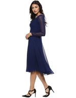 Front Gathered Midi Skater Dress