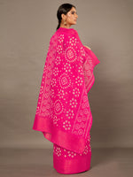 Saree Mall Women's Cotton Blend Pink Printed Celebrity Saree With Blouse Piece-TNZC16B