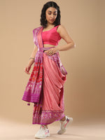 Saree Mall Women's  Blend Mauve Woven Design Designer Saree With Blouse Piece-TRITH10018