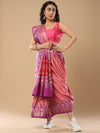 Saree Mall Women's  Blend Mauve Woven Design Designer Saree With Blouse Piece-TRITH10018