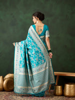 Suha Womens Fashion Ethnic Teal Color Sarees-MLSHWSA1461TEL0ONE