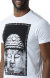 Huetrap White Mens Short Sleeve Graphic Printed Tshirt-HT15MKGRAWHT00093