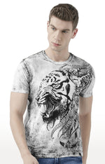 Huetrap White Mens Short Sleeve Graphic Printed Tshirt-HT17MKGRAWHT00650