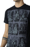 Huetrap Black Mens Short Sleeve Graphic Printed Tshirt-HT16MKGRABLK00353