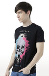 Huetrap Black Mens Short Sleeve Graphic Printed Tshirt-HT17MKGRABLK00760