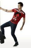 Huetrap Red Mens Short Sleeve Graphic Printed Tshirt-HT14MKGRARED00598