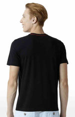 Huetrap Black Mens Short Sleeve Graphic Printed Tshirt-HT16MKGRABLK00300