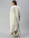 Women Straight Off White Yoke Design Kurta and Sharara-UB-2278-Offwhiteturquoiseblue