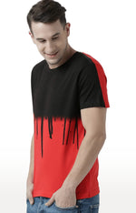 Huetrap Red Mens Short Sleeve Graphic Printed Tshirt-HT17MKGRARED00675