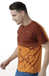 Huetrap Orange Mens Short Sleeve Graphic Printed Tshirt-HT17MKGRABZO01045