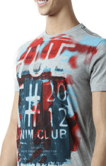 Huetrap Grey Mens Short Sleeve Graphic Printed Tshirt-HT12MKGRAGML00008