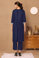 Avanshee Women's Latest Solid Embroidred Alia Cut Kurta And Pant Set-KP-7932-Navy